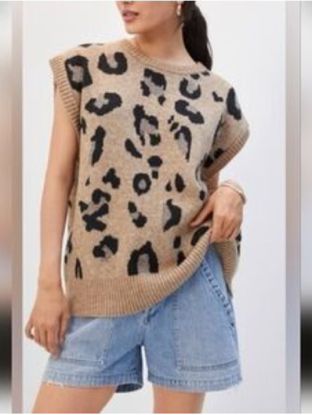 ANTHROPOLOGIE BROWN BLACK PATTERNED SWEATER VEST